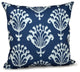 Floral Motifs Decorative Pillow, Navy Blue, 16"x16"