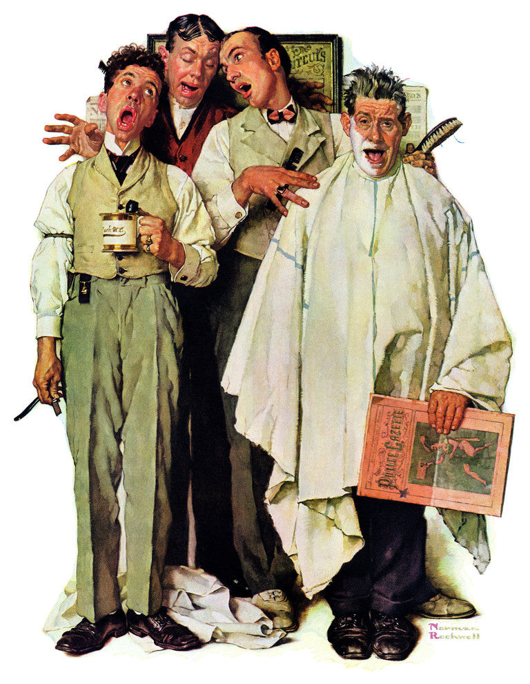 "Barbershop Quartet" Painting Print on Canvas by Norman Rockwell