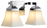Staunton 1-Light Iron/Glass Modern Cottage LED Vanity Light, Chrome, 2-Light