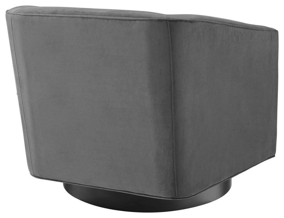 Twist Swivel Chair Performance Velvet Set of 2 Gray