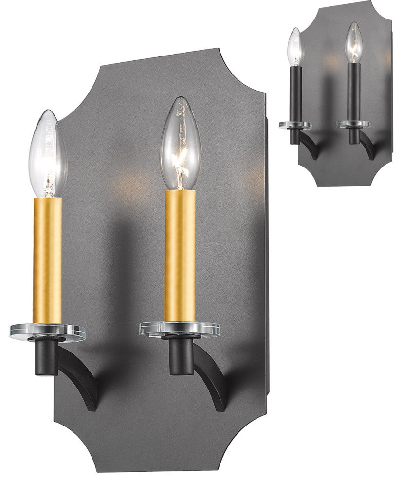 Zander 2 Light Wall Sconce, Bronze