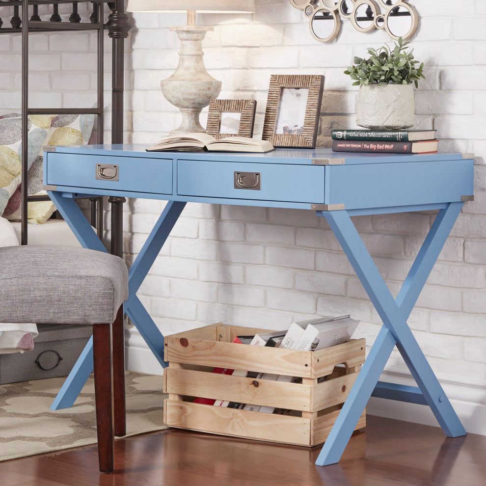 Alastair Campaign Writing Desk, Light Blue