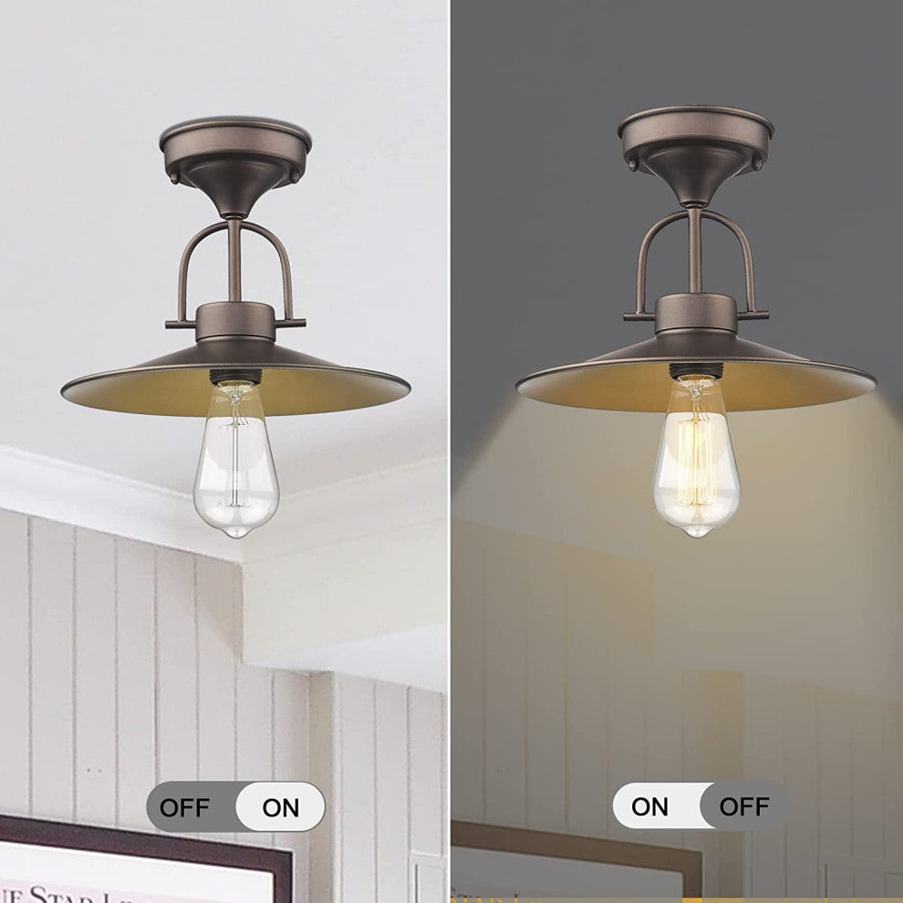 Farmhouse Light Fixtures Ceiling Mount Rust Flush Ceiling Lamp