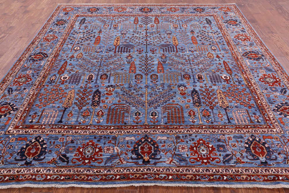 9' Square Persian Ziegler Hand Knotted Wool Rug Q10403