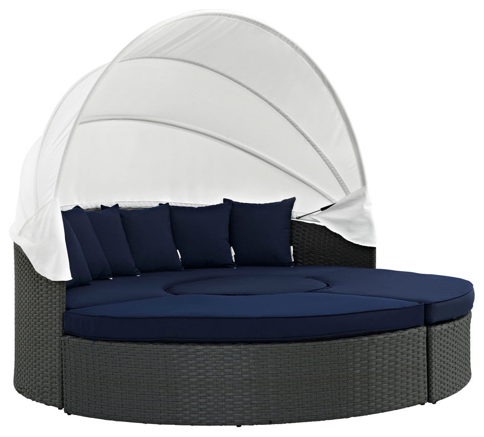 Canvas Navy Sojourn Outdoor Patio Sunbrella Daybed