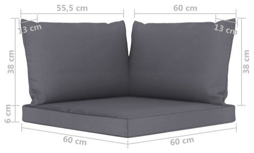 vidaXL Chair Cushion 3 Pcs Outdoor Seat Cushion Pad Anthracite Oxford Fabric