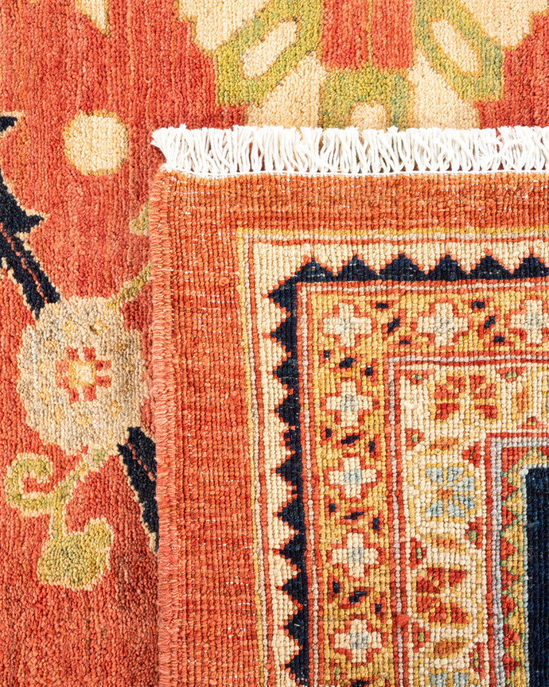 Eclectic, One-of-a-Kind Hand-Knotted Area Rug Orange, 12' 0 x 14' 5