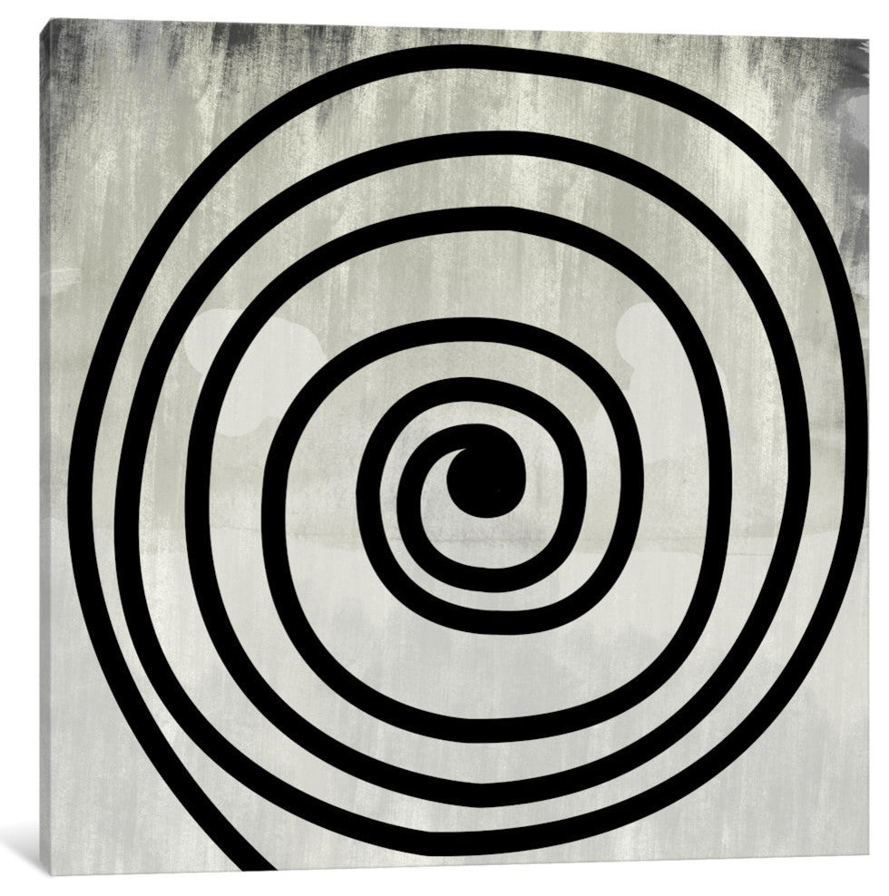"Mid Century Modern Art- Black Swirl" by 5by5collective, 26x26x1.5"