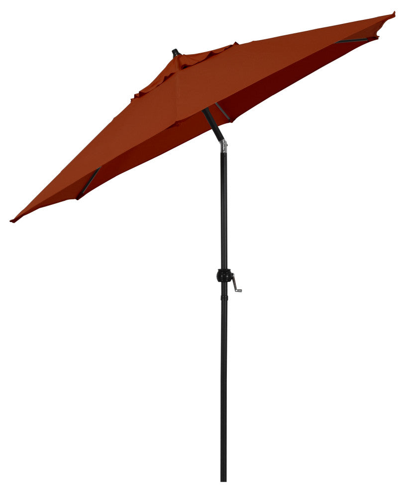 Astella 9' Round Outdoor Patio Umbrella With Push Tilt, Polyester Brick