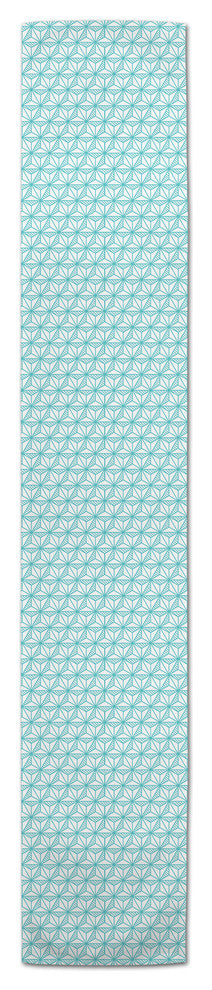 Teal Geo Triangles 16x72 Table Runner