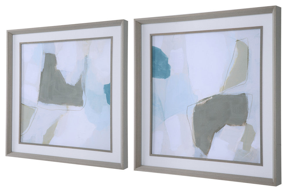Uttermost Mist Shapes Framed prints, 2-Piece Set