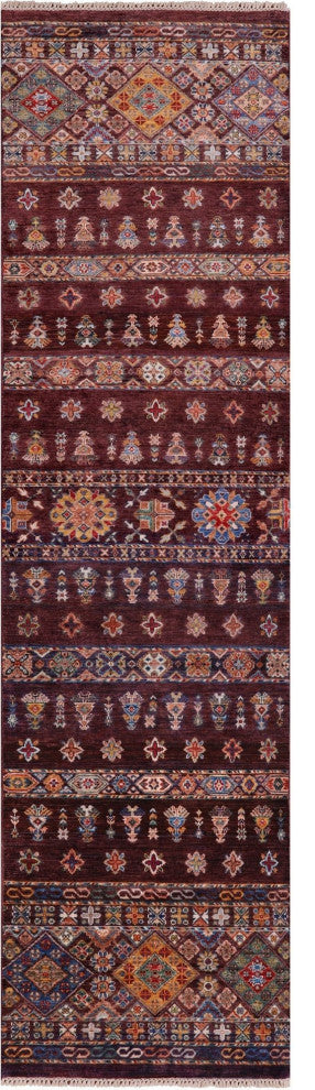 2' 8" X 10' 0" Khorjin Super Kazak Hand-Knotted Runner Rug Q8407