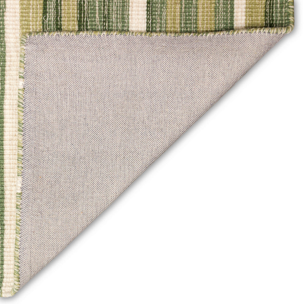 Aruba Faded Stripe Indoor Rug Green 5'x7'6"