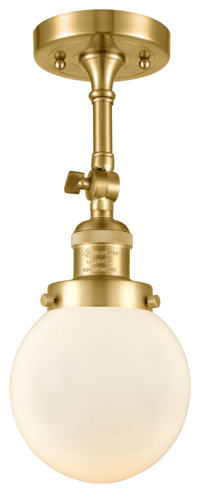 Beacon Sconce, Satin Gold, Matte White