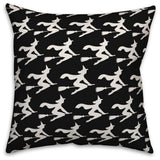 Witch On Broomstick Pattern 18"x18" Throw Pillow