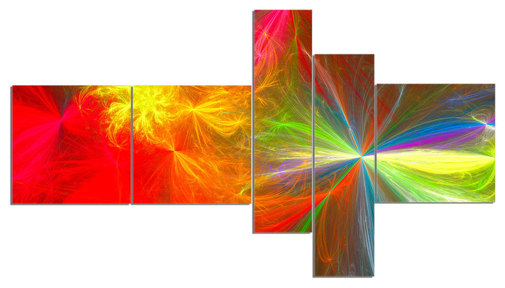 Colorful Christmas Spectacular Show, Abstract Canvas Print, 60"x32", 5 panels