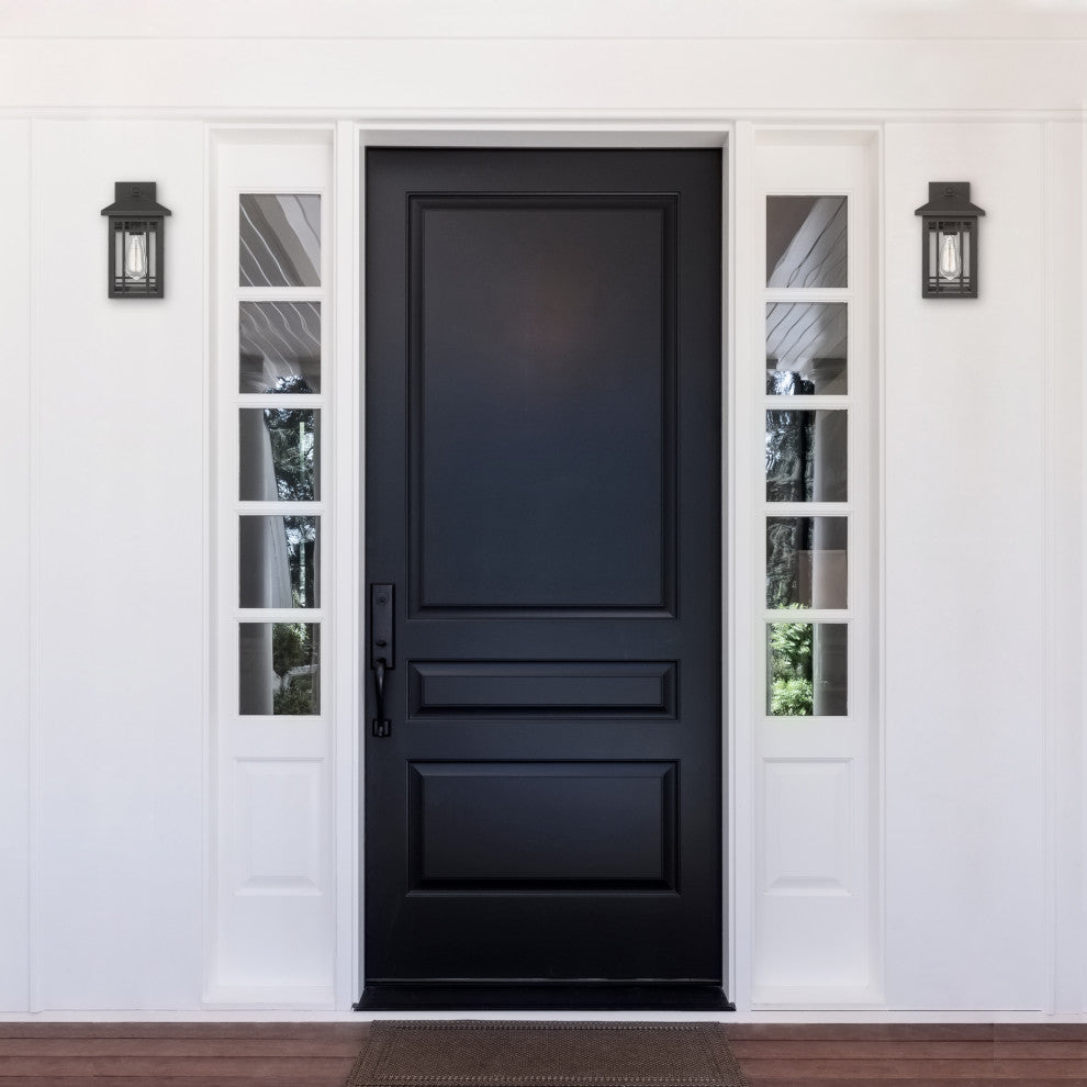 Timberlake 12" 1-Light Matte Black Painted Outdoor Wall Sconce Lamp