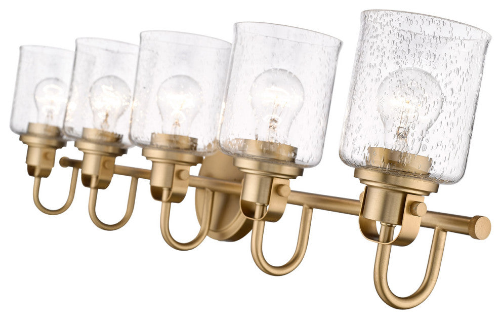 Zlite 340-5V-HG 5-Light Vanity, Clear Seeded