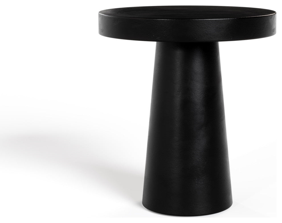Modrest Desoto - Modern Black Concrete Round End Table