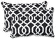 New Geo and White Oversized Rectangular Throw Pillow, Set of 2, Black