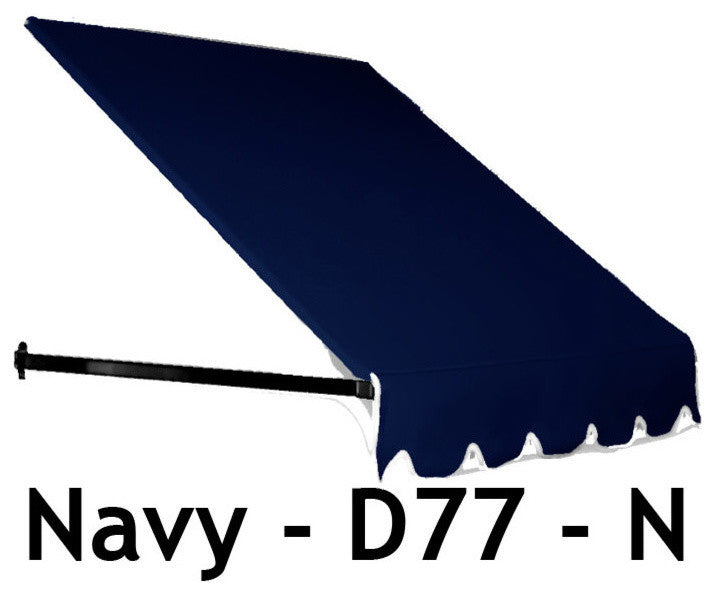 Awntech 5' Dallas Retro Acrylic Fabric Fixed Awning Navy