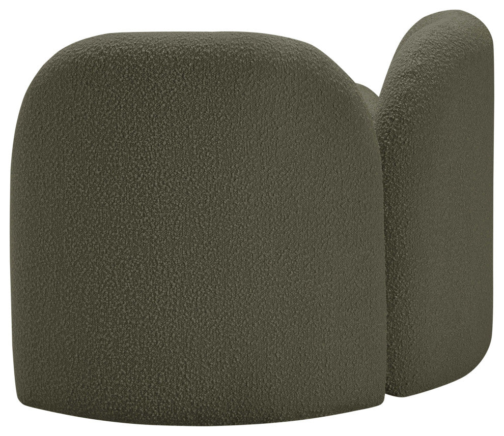 Daphne Upholstered Chair/Loveseat/Sofa, Olive, Boucle Fabric, Chair