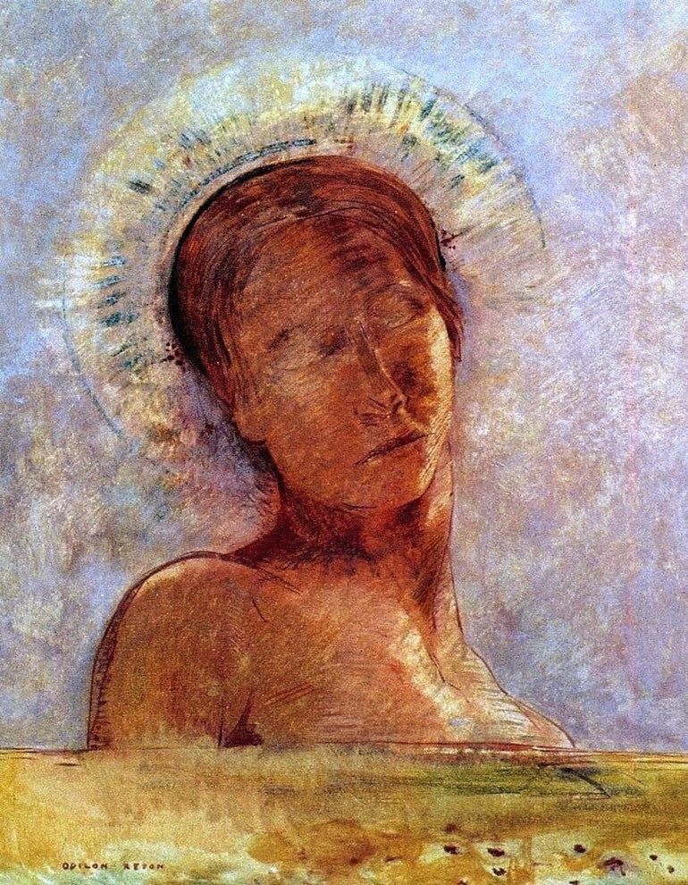 Odilon Redon Closed Eyes, 21"x28" Wall Decal