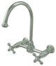 Kingston Brass Wall Mount Bridge Kitchen Faucet, Polished Chrome