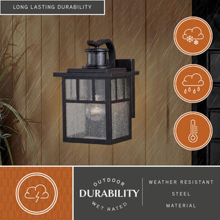 Mission Bronze Motion Sensor Dusk to Dawn Outdoor Mission Wall Light, Oil Burnished Bronze