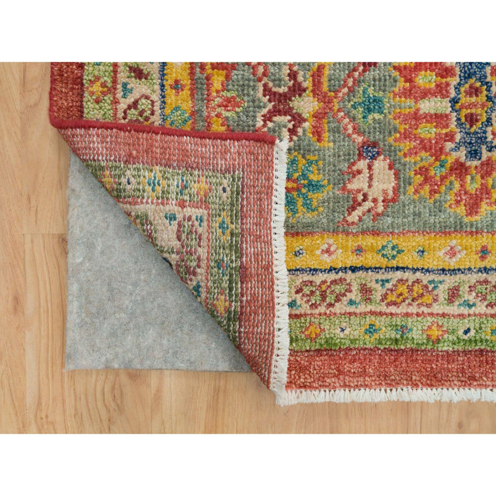 Red 100% Wool Hand Knotted Antiqued Oushak Design Oversized Rug 14'x16'5"