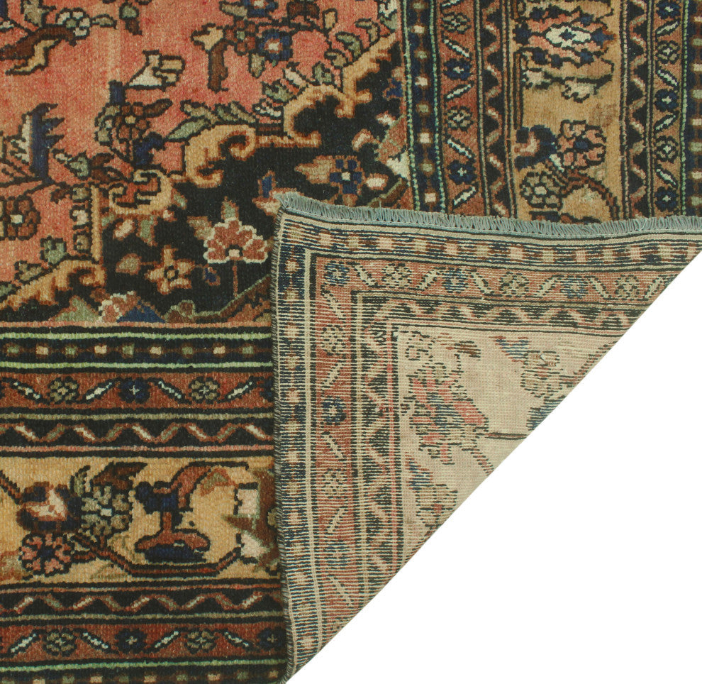 Fine Vintage Distressed Ametta Rust/Charcoal Rug, 7'4x8'1