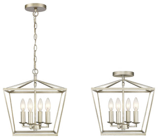 4-Light Dual Mount Pendat Lantern champagne (silver/gold) finish