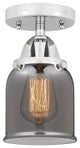 Small Bell Semi-Flush Mount, Polished Chrome, Plated Smoke, Plated Smoke