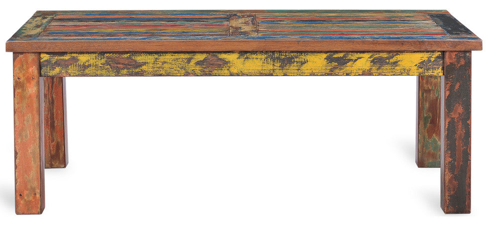 Rectangular Coffee Table made from Recycled Teak Wood Boats