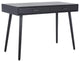 Contemporary Desk, Slim Angled Legs & 2 Drawers With Metal Pulls Handles, Black
