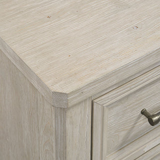 Carlson 2-Drawer Wooden Nightstand, Washed Linen