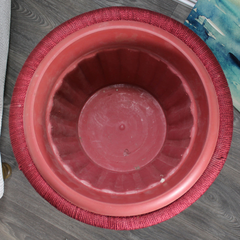 Natural Geo Handwoven Red Decorative Planter with Pot