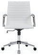 LUXMOD Mid Back PU Computer Office Desk Chair, White