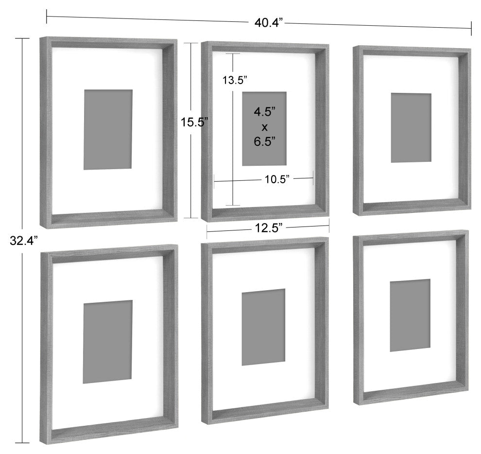 Calter Framed Print Art Set, Black 6 Piece