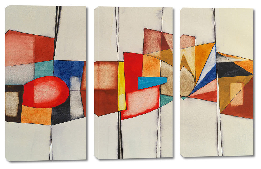Abstract Shapes Canvas Print, 3 Panel Split, Triptych Wall Art, 60x40