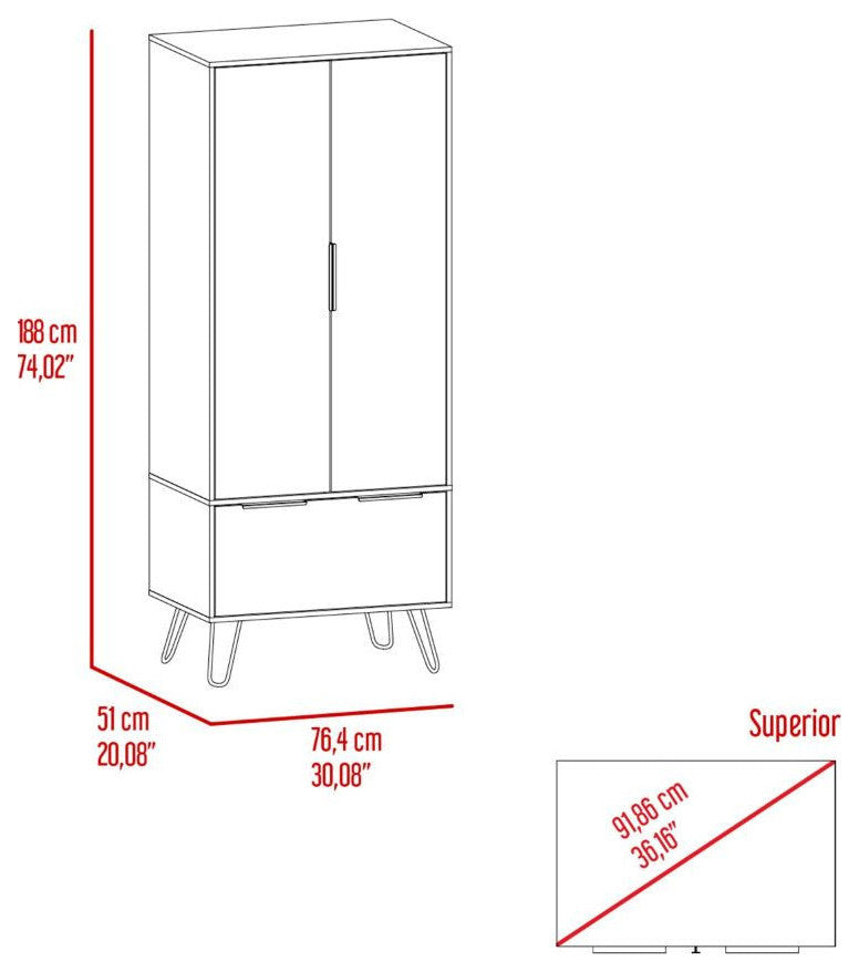 Armoire Skyoner, Bedroom, Light Oak