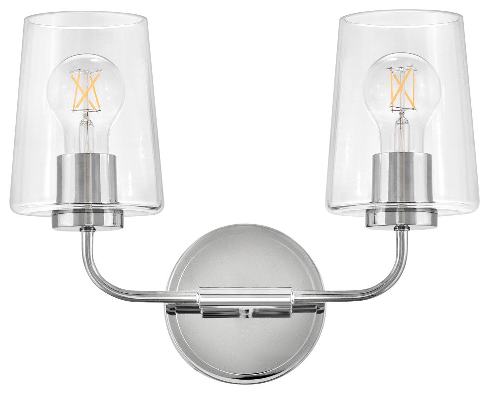 Lark Kline Small Two Light Vanity, Chrome