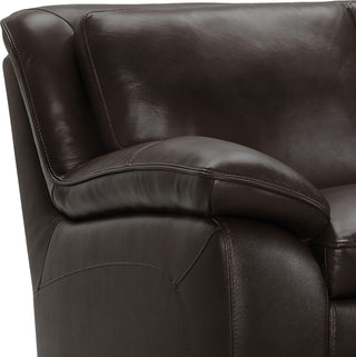 Zanna Modern Hardwood and Dark Brown Leather Sofa