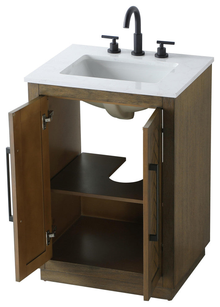 Home Living 24" Single Bathroom Vanity, Hazel Oak