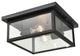 2 Light 12 in. Powder Coat Black Outdoor