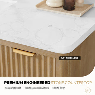 Cadiz Bath Vanity, Composite Stone Top, Washed Ash Grey, 60" Single Sink, No Mirror