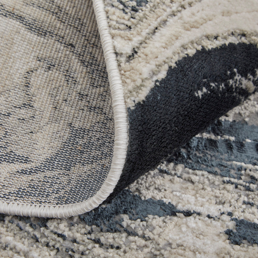 Orin Modern Abstract, Ivory/Black/Taupe, 8'x10' Area Rug