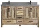 Malibu Mango 60 Double Sink Bathroom Vanity in Natural 2" Piatra Gray