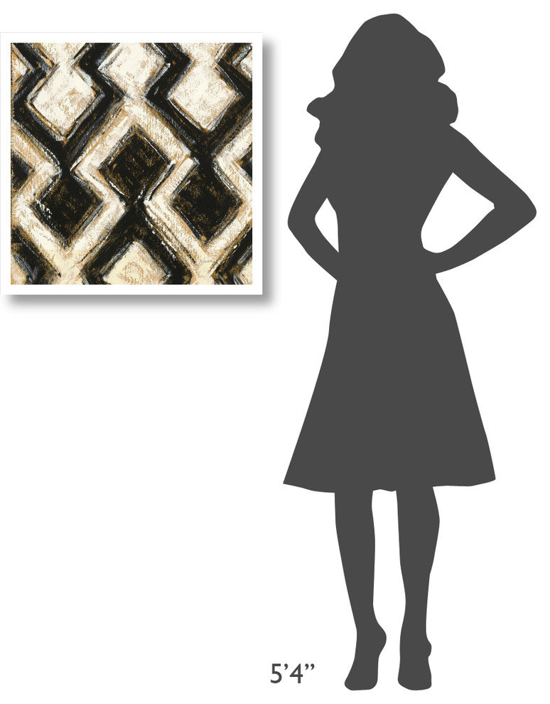 "Black and Gold Geometric III Crop" Paper Print by Shirley Novak, 26"x26"