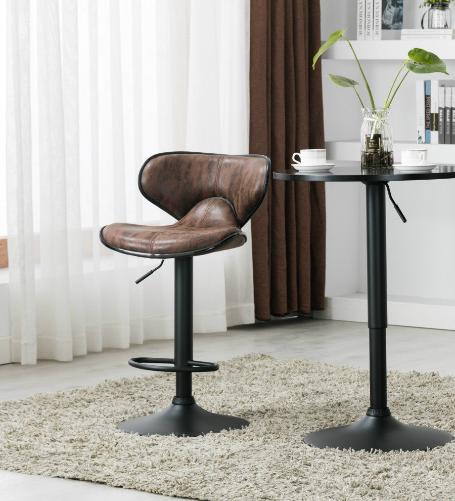 Adjustable Metal Bar Table, Golden Base, 24" Round